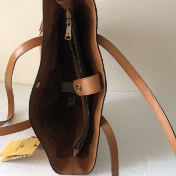 Patricia Nash Kemble Tote Biscuit Brown Tooled Leather Shoulder Handbag - Picture 12 of 13